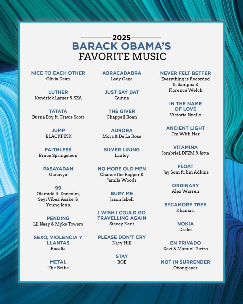 Obama’s 2025 Music Picks